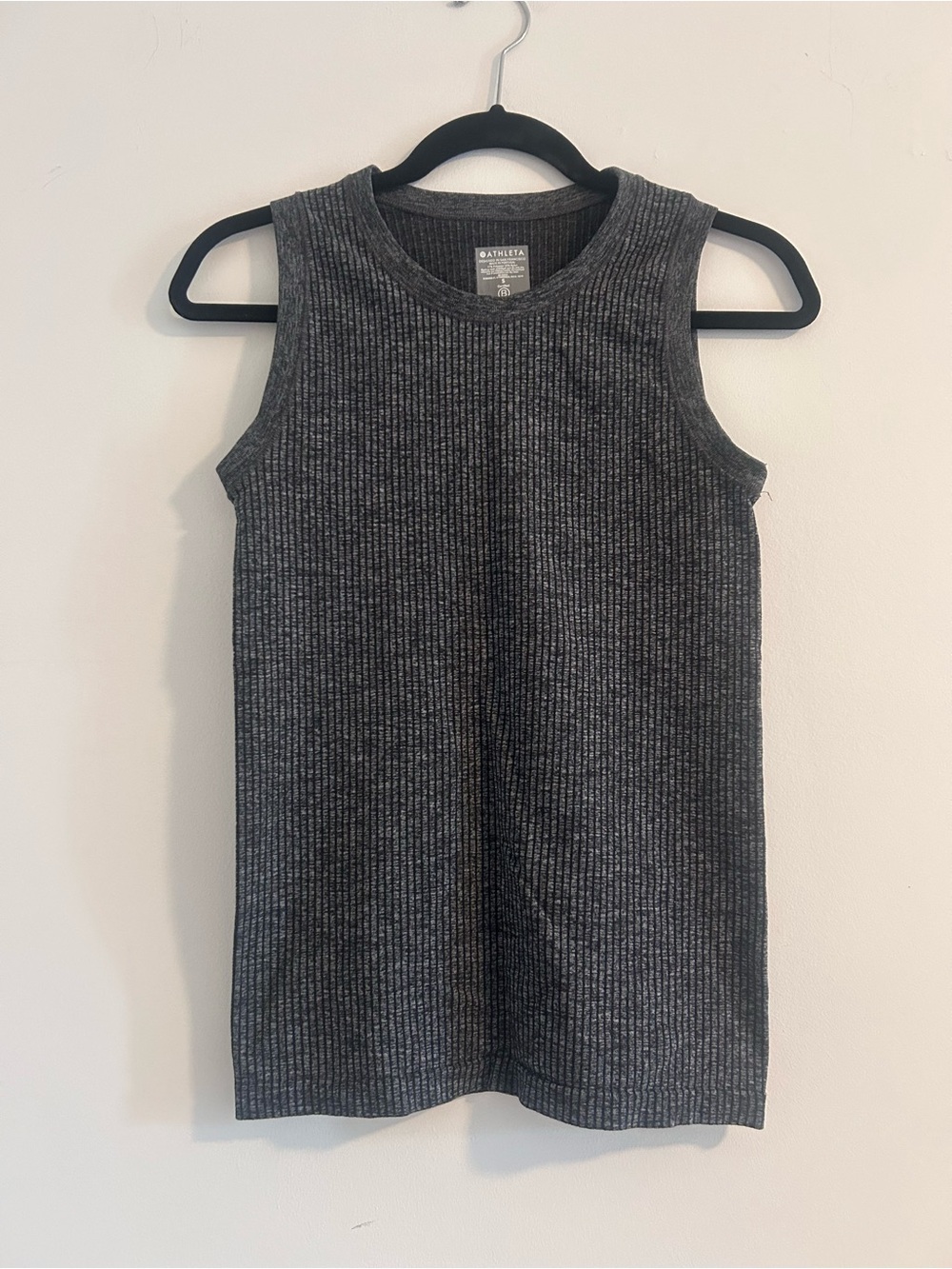 Athleta Charcoal Ribbed Sleeveless Tank Dress